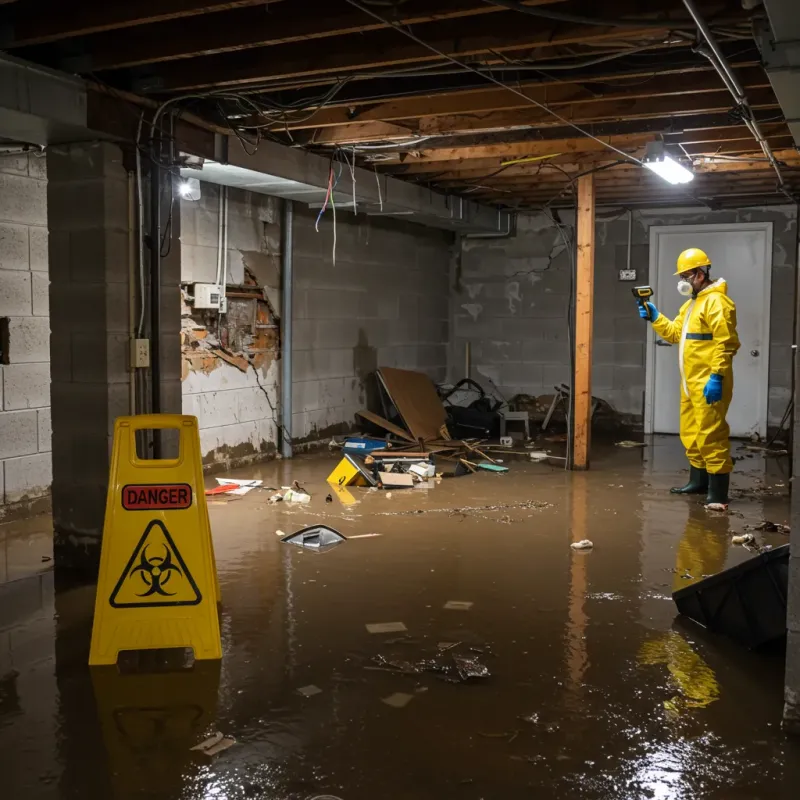 Flooded Basement Electrical Hazard in Fort Kent, ME Property