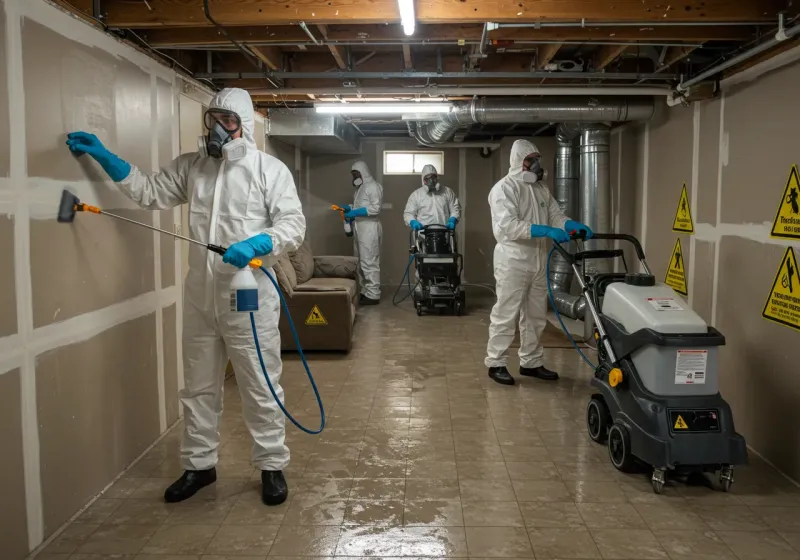 Basement Moisture Removal and Structural Drying process in Fort Kent, ME